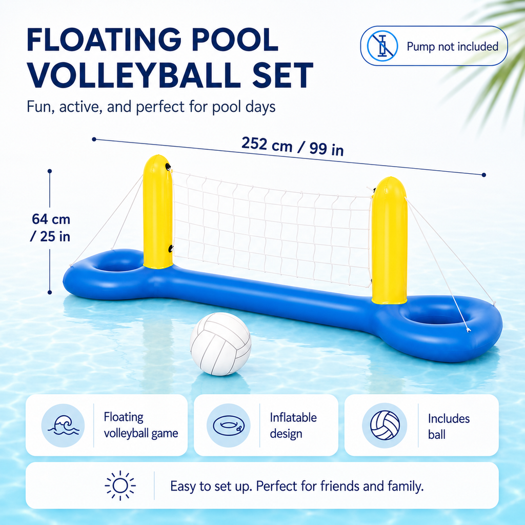NicePick™ PoolVolley Floating Volleyball Set