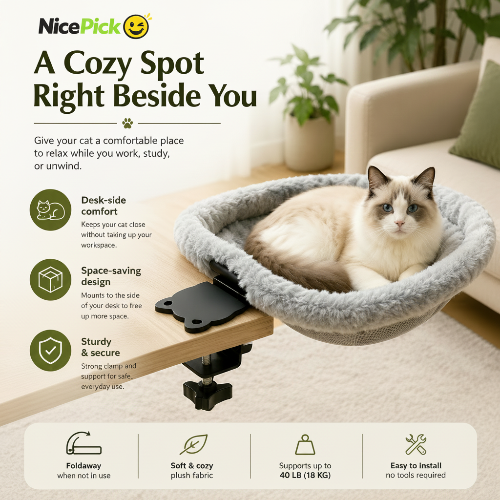 NicePick™ Foldaway Cat Desk Bed