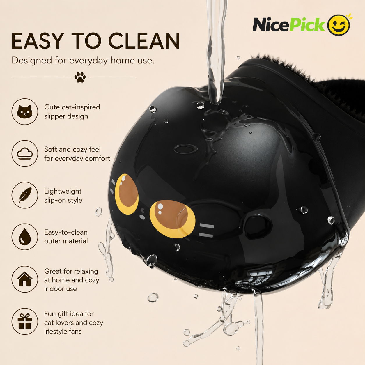 NicePick™ Cozy Cat Paw Slippers